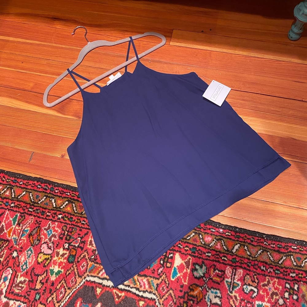 Dressy Tank Top, Sz M, Blue, NWT